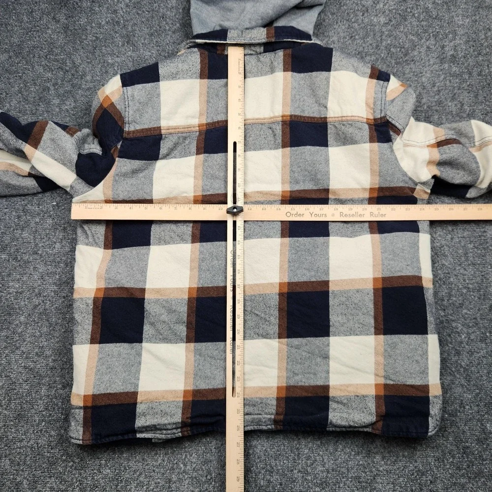 Levi Strauss & Co Jacket Mens XL Blue Plaid Sherpa Lined Hooded Flannel - Picture 7 of 9